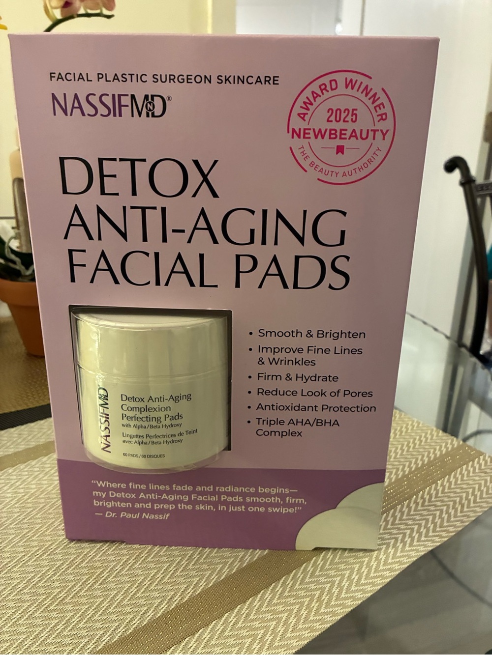 NassifMD Detox Anti-Aging Facial Pads — Pink Treatment Pads
